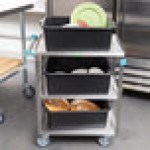 Lakeside 411 Medium Duty Stainless Steel 3 Shelf Utility Cart - 16 3/4 Lakeside 411 Medium Duty Stainless Steel 3 Shelf Utility Cart - 16 3/4
