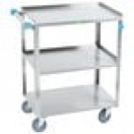 Lakeside 411 Medium Duty Stainless Steel 3 Shelf Utility Cart - 16 3/4 Lakeside 411 Medium Duty Stainless Steel 3 Shelf Utility Cart - 16 3/4