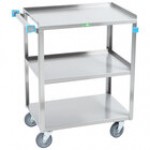 Lakeside 411 Medium Duty Stainless Steel 3 Shelf Utility Cart - 16 3/4 Lakeside 411 Medium Duty Stainless Steel 3 Shelf Utility Cart - 16 3/4