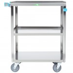 Lakeside 411 Medium Duty Stainless Steel 3 Shelf Utility Cart - 16 3/4 Lakeside 411 Medium Duty Stainless Steel 3 Shelf Utility Cart - 16 3/4