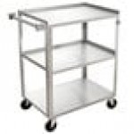 Lakeside 411 Medium Duty Stainless Steel 3 Shelf Utility Cart - 16 3/4 Lakeside 411 Medium Duty Stainless Steel 3 Shelf Utility Cart - 16 3/4