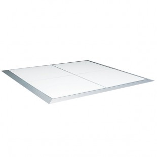 Palmer Snyder 12' x 12' White Acrylic Portable Dance Floor with Silver Trim - 3' x 3' Panels Palmer Snyder 12' x 12' White Acrylic Portable Dance Floor with Silver Trim - 3' x 3' Panels