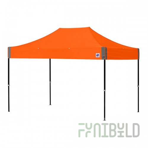 E-Z Up SS3STL0812KFBKTSO Speed Shelter 8' x 12' Steel Orange Canopy with Black Frame