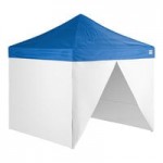 Backyard Pro Courtyard Series 10' x 10' Blue Straight Leg Steel Instant Pop Up Canopy Tent Deluxe Kit with 4 Side Walls Backyard Pro Courtyard Series 10' x 10' Blue Straight Leg Steel Instant Pop Up Canopy Tent Deluxe Kit with 4 Side Walls