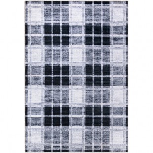 Abani Parker Collection 4' x 6' Cream / Gray Farmhouse Plaid Area Rug