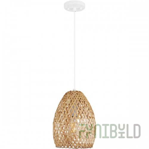 Globe Bohemian Chic Natural Twine / Matte White Pendant Light - 120V, 60W