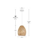 Globe Bohemian Chic Natural Twine / Matte White Pendant Light - 120V, 60W Globe Bohemian Chic Natural Twine / Matte White Pendant Light - 120V, 60W