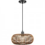 Globe Bohemian Chic Natural Twine / Matte White Pendant Light - 120V, 60W Globe Bohemian Chic Natural Twine / Matte White Pendant Light - 120V, 60W