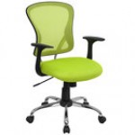 Flash Furniture H-8369F-BL-GG Mid-Back Blue Mesh Office Chair with Arms, Padded Seat, and Chrome Base Flash Furniture H-8369F-BL-GG Mid-Back Blue Mesh Office Chair with Arms, Padded Seat, and Chrome Base