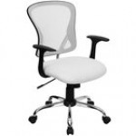 Flash Furniture H-8369F-BL-GG Mid-Back Blue Mesh Office Chair with Arms, Padded Seat, and Chrome Base Flash Furniture H-8369F-BL-GG Mid-Back Blue Mesh Office Chair with Arms, Padded Seat, and Chrome Base