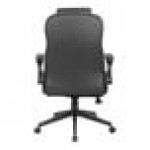 Boss Black CaressoftPlus Vinyl High-Back Executive Chair with Flip-Up Arms