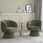 LumiSource Fran Green Fabric Swivel Accent Arm Chair with Pedestal Base LumiSource Fran Green Fabric Swivel Accent Arm Chair with Pedestal Base