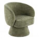 LumiSource Fran Green Fabric Swivel Accent Arm Chair with Pedestal Base LumiSource Fran Green Fabric Swivel Accent Arm Chair with Pedestal Base