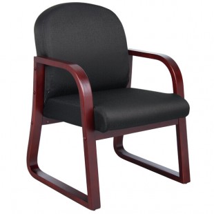 Boss B9570-BK Black Fabric Mahogany Frame Side Chair Boss B9570-BK Black Fabric Mahogany Frame Side Chair