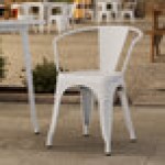 Lancaster Table & Seating Alloy Pearl White Outdoor Arm Chair Lancaster Table & Seating Alloy Pearl White Outdoor Arm Chair