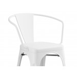 Lancaster Table & Seating Alloy Pearl White Outdoor Arm Chair Lancaster Table & Seating Alloy Pearl White Outdoor Arm Chair