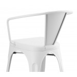 Lancaster Table & Seating Alloy Pearl White Outdoor Arm Chair Lancaster Table & Seating Alloy Pearl White Outdoor Arm Chair