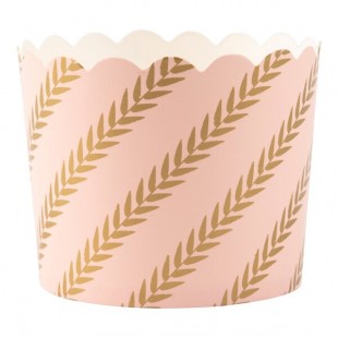Sophistiplate Simply Baked 5 oz. Pink Leaf Baking Cup - 120/Pack Sophistiplate Simply Baked 5 oz. Pink Leaf Baking Cup - 120/Pack