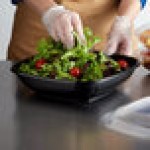 Fineline 15080L-BK Super Bowl Plus 80 oz. Black Extra Large Square PET Plastic Bowl - 5/Pack Fineline 15080L-BK Super Bowl Plus 80 oz. Black Extra Large Square PET Plastic Bowl - 5/Pack