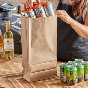 Choice Heavy Duty 25 lb. Extra Heavy-Duty Natural Kraft Bag - 400/Case