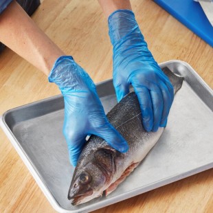 Noble Powder-Free Disposable Blue 3 Mil Thick Vinyl Gloves for Foodservice - Large - 1,000/Case Noble Powder-Free Disposable Blue 3 Mil Thick Vinyl Gloves for Foodservice - Large - 1,000/Case
