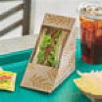 World Centric Sandwich Wedge Container with PLA Window 4 7/8