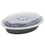 Pactiv Newspring OC06B 6 oz. Black VERSAtainer Oval Microwavable Container With Lid - 150/Case
