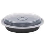 Pactiv Newspring OC06B 6 oz. Black VERSAtainer Oval Microwavable Container With Lid - 150/Case