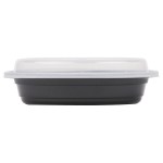 Pactiv Newspring OC06B 6 oz. Black VERSAtainer Oval Microwavable Container With Lid - 150/Case