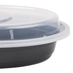 Pactiv Newspring OC06B 6 oz. Black VERSAtainer Oval Microwavable Container With Lid - 150/Case
