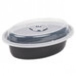 Pactiv Newspring OC06B 6 oz. Black VERSAtainer Oval Microwavable Container With Lid - 150/Case