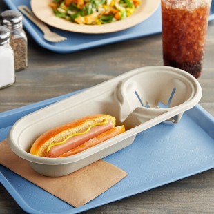World Centric Compostable Fiber Tray with Cup Holder 13