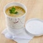 Solo KH32A-J8000 Symphony Print 32 oz. Double Poly-Paper Soup / Hot Food Cup with Vented Paper Lid - 250/Case