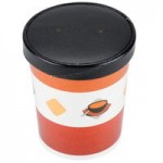 Solo KH32A-J8000 Symphony Print 32 oz. Double Poly-Paper Soup / Hot Food Cup with Vented Paper Lid - 250/Case