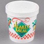 Solo KH32A-J8000 Symphony Print 32 oz. Double Poly-Paper Soup / Hot Food Cup with Vented Paper Lid - 250/Case
