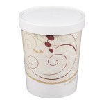 Solo KH32A-J8000 Symphony Print 32 oz. Double Poly-Paper Soup / Hot Food Cup with Vented Paper Lid - 250/Case
