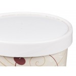 Solo KH32A-J8000 Symphony Print 32 oz. Double Poly-Paper Soup / Hot Food Cup with Vented Paper Lid - 250/Case