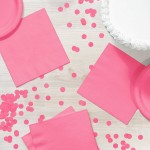 Creative Converting 583042B Candy Pink 3-Ply 1/4 Fold Luncheon Napkin - 50/Pack