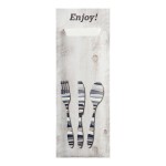 Dinex Woodgrain Enjoy Large Paper Cutlery Caddy with Napkin - 325/Case Dinex Woodgrain Enjoy Large Paper Cutlery Caddy with Napkin - 325/Case