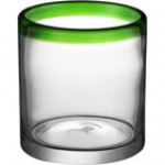 Acopa Tropic 12 oz. Rocks Glass with Green Rim - Sample Acopa Tropic 12 oz. Rocks Glass with Green Rim - Sample