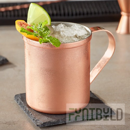 Acopa Alchemy 14 oz. Straight Sided Copper Moscow Mule Mug - Sample