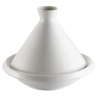 CAC COL-A8 White Tajine Dish with Lid 8 1/2 CAC COL-A8 White Tajine Dish with Lid 8 1/2