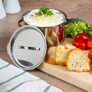 American Metalcraft MPL8 8 oz. Mini Stainless Steel Pot and Lid American Metalcraft MPL8 8 oz. Mini Stainless Steel Pot and Lid