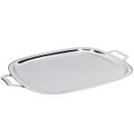Vollrath 82123 Elegant Reflections Stainless Steel Oblong Serving Tray with Handles - 24
