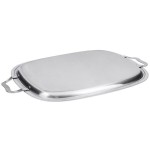 Vollrath 82123 Elegant Reflections Stainless Steel Oblong Serving Tray with Handles - 24
