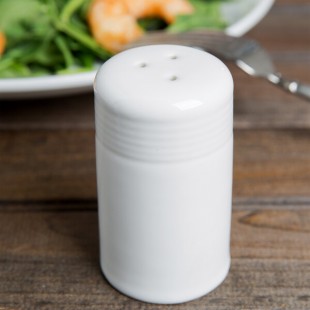 Tuxton BWI-0301 2 oz. White China Pepper Shaker - 12/Case