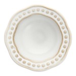 Manette Perls by Zwiesel Fortessa 1.5 oz. White Round Scalloped Stoneware Dipping Bowl with Embossed Pearl Edge - 24/Case Manette Perls by Zwiesel Fortessa 1.5 oz. White Round Scalloped Stoneware Dipping Bowl with Embossed Pearl Edge - 24/Case