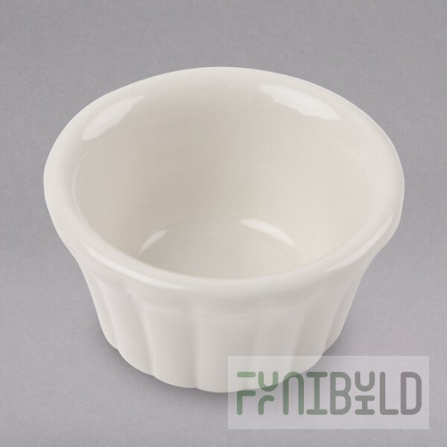 Hall China from Steelite International HL8280AWHA Ivory (American White) 1 oz. Flared China Ramekin - 72/Case