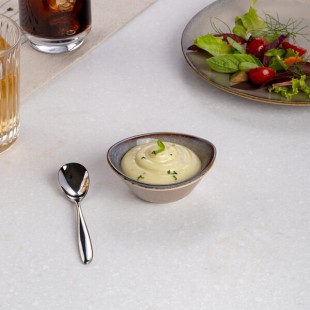 Ariane Splash Beige 1.69 oz. Beige Round Tapered Porcelain Coupe Bowl - 18/Case