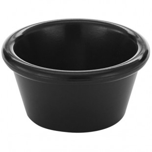 American Metalcraft 2 oz. Smooth Black Melamine Ramekin - 12/Case